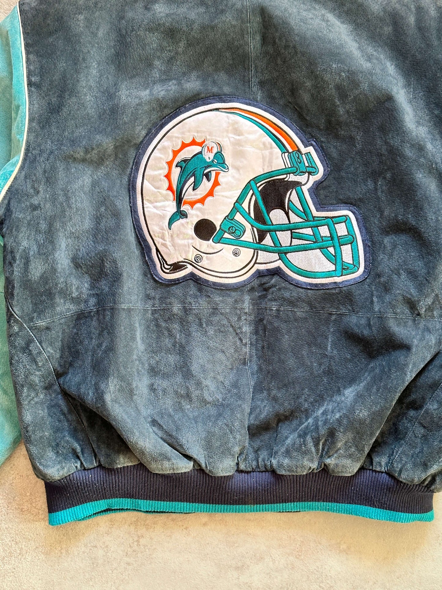 VINTAGE MIAMI DOLPHINS SUEDE JACKET - XLARGE