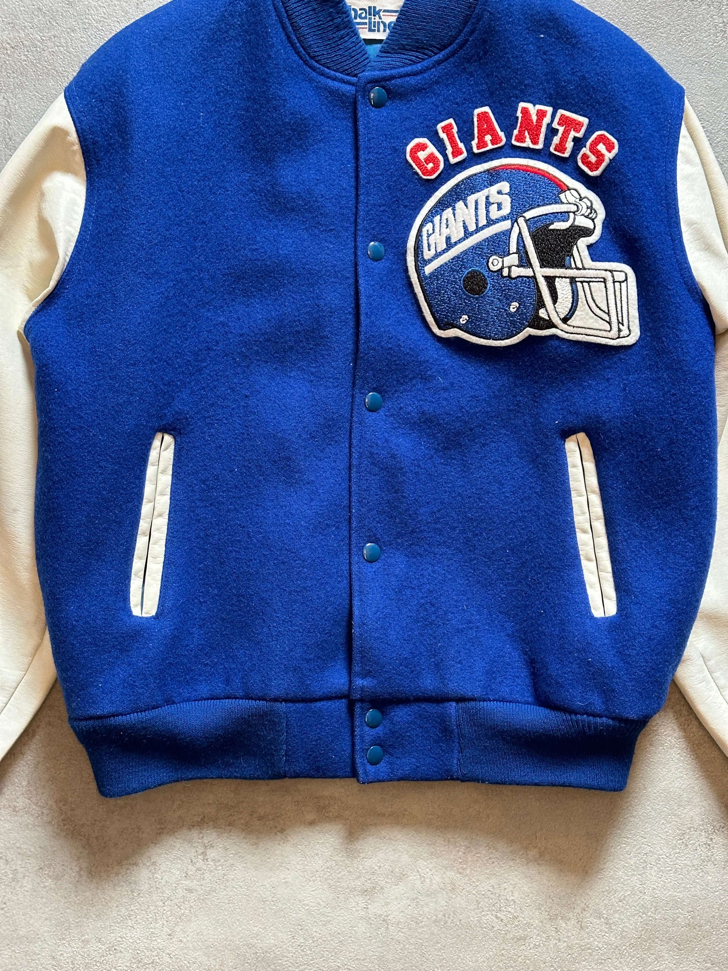 VINTAGE NEW YORK GIANTS VARSITY JACKET - LARGE