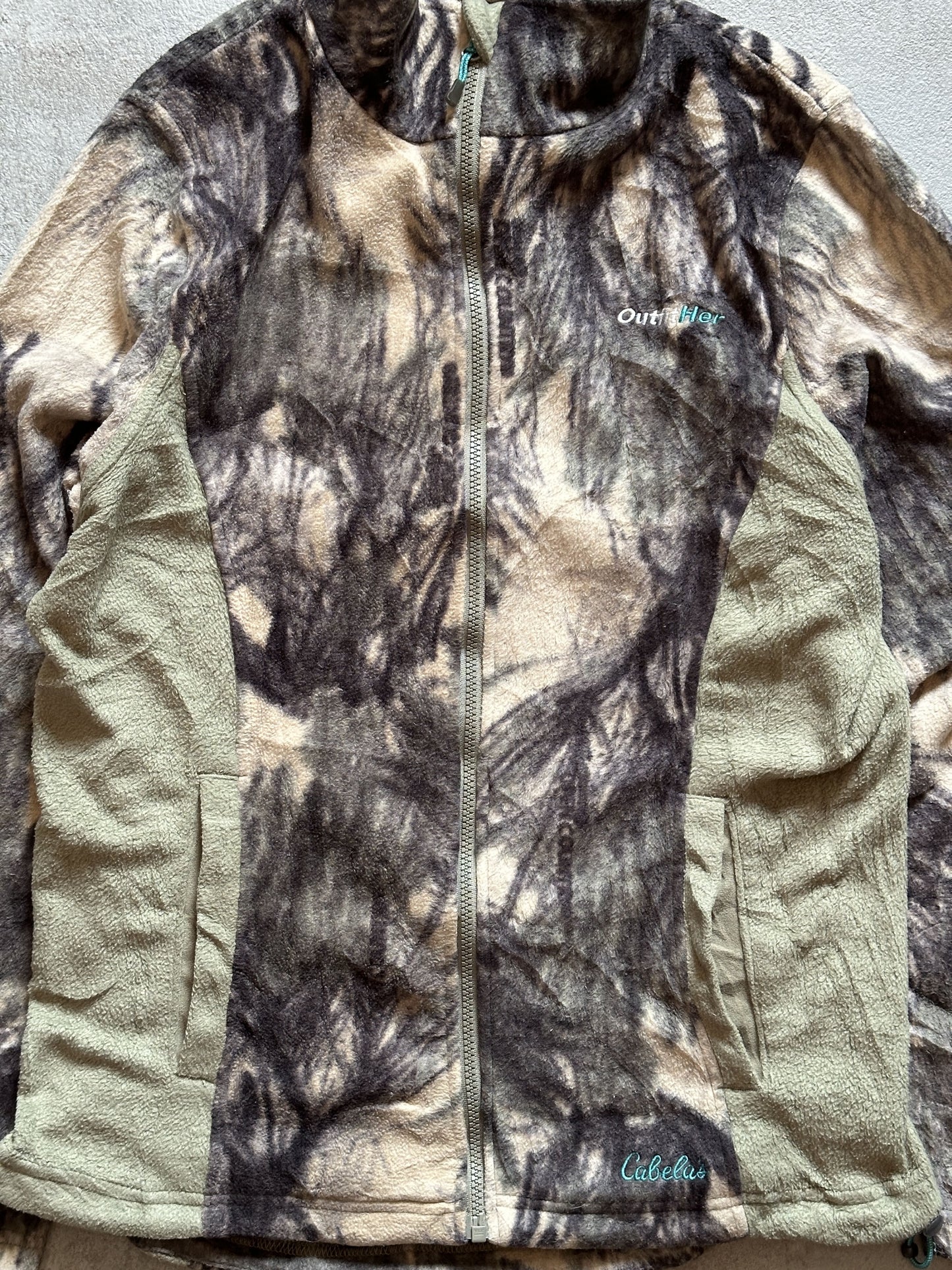 VINTAGE CABELA'S REALTREE CAMO FLEECE JACKET - LARGE(WOMEN)