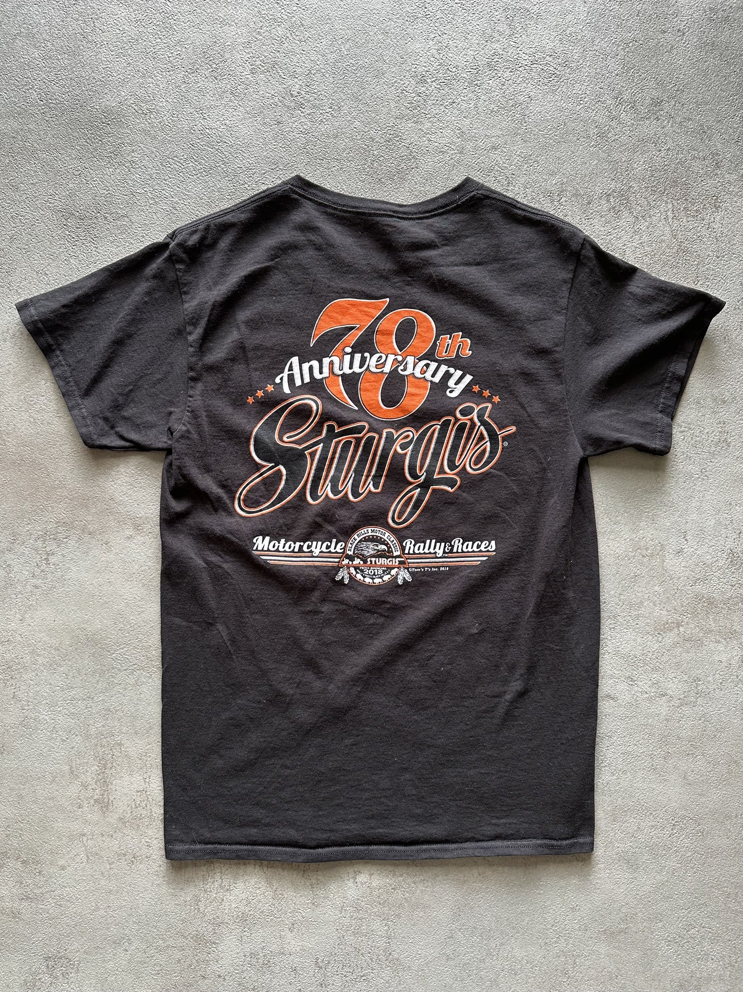 VINTAGE STURGIS BLACK HILLS RALLY 2018 T-SHIRT - XSMALL
