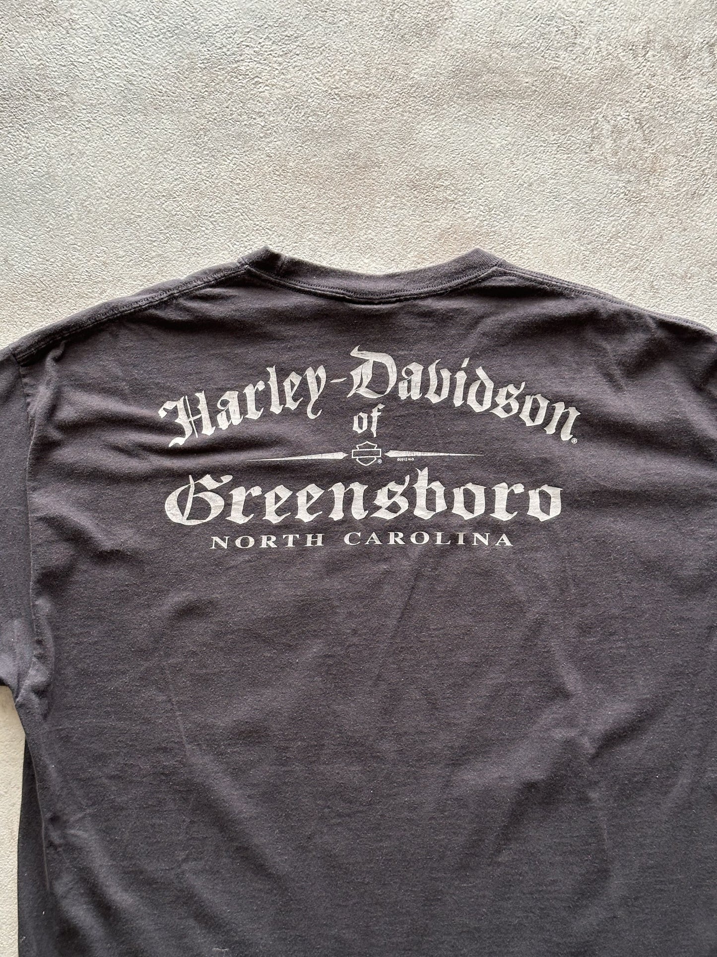 VINTAGE HARLEY DAVIDSON 2012 NORTH CAROLINA T-SHIRT - XLARGE