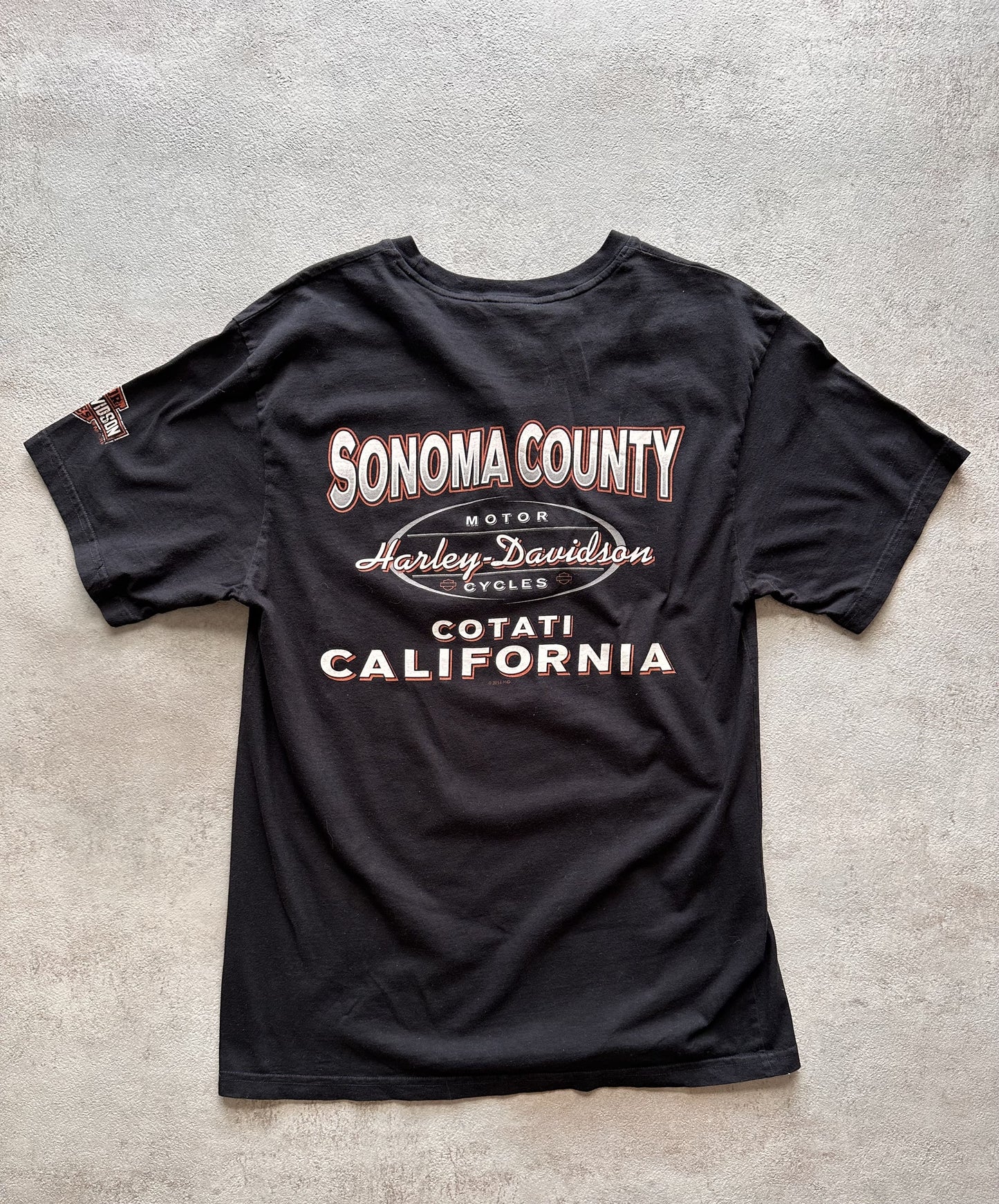 VINTAGE HARLEY DAVIDSON 2014 SONOMA COUNTY T-SHIRT - MEDIUM