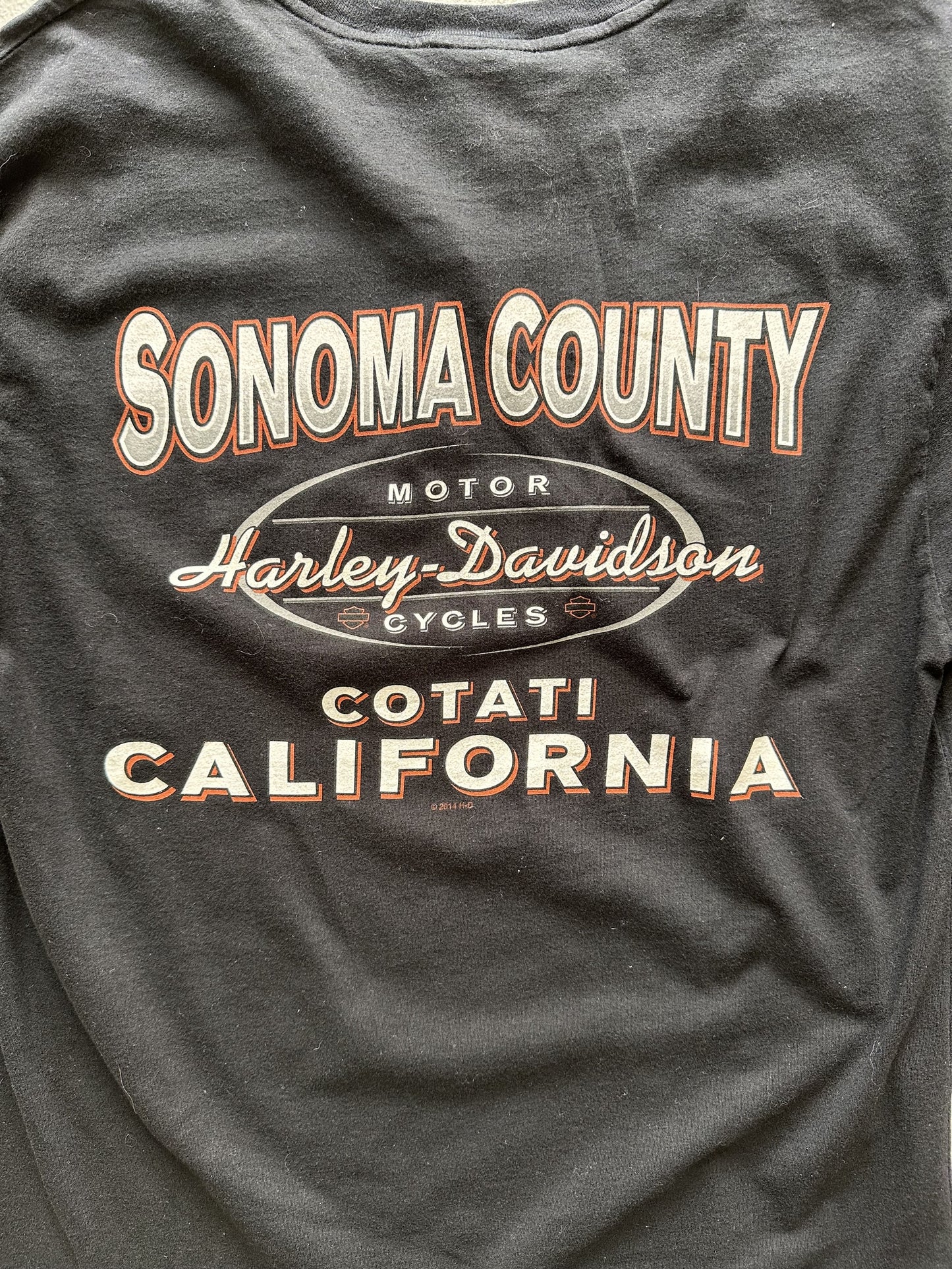 VINTAGE HARLEY DAVIDSON 2014 SONOMA COUNTY T-SHIRT - MEDIUM