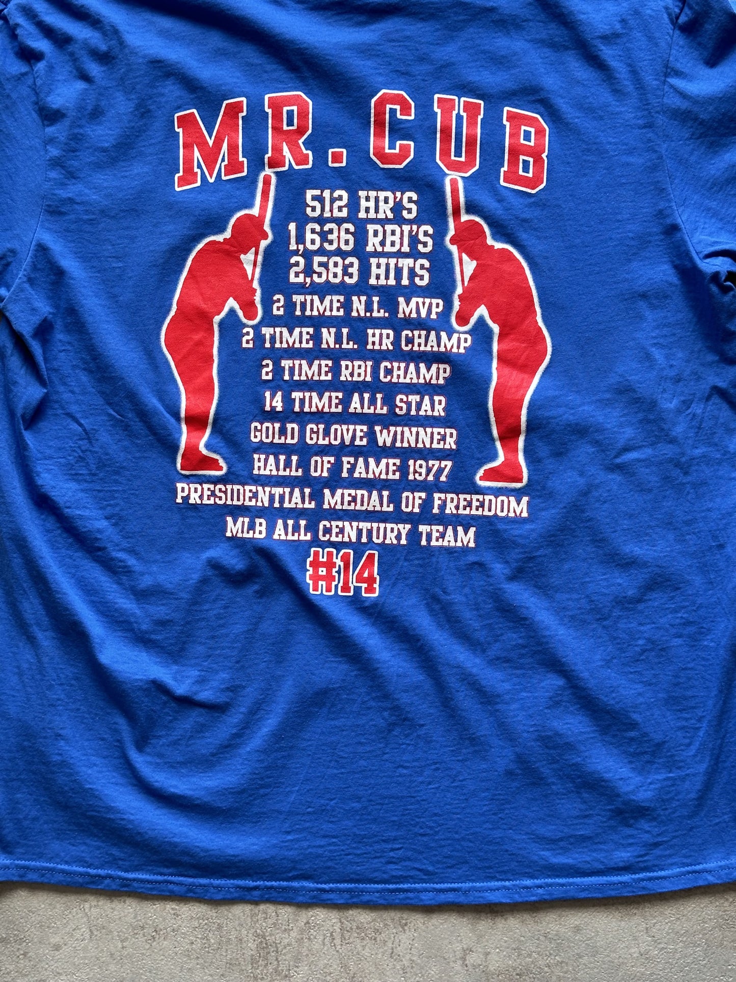 VINTAGE CHICAGO CUBS ERNIE BANKS T-SHIRT - LARGE