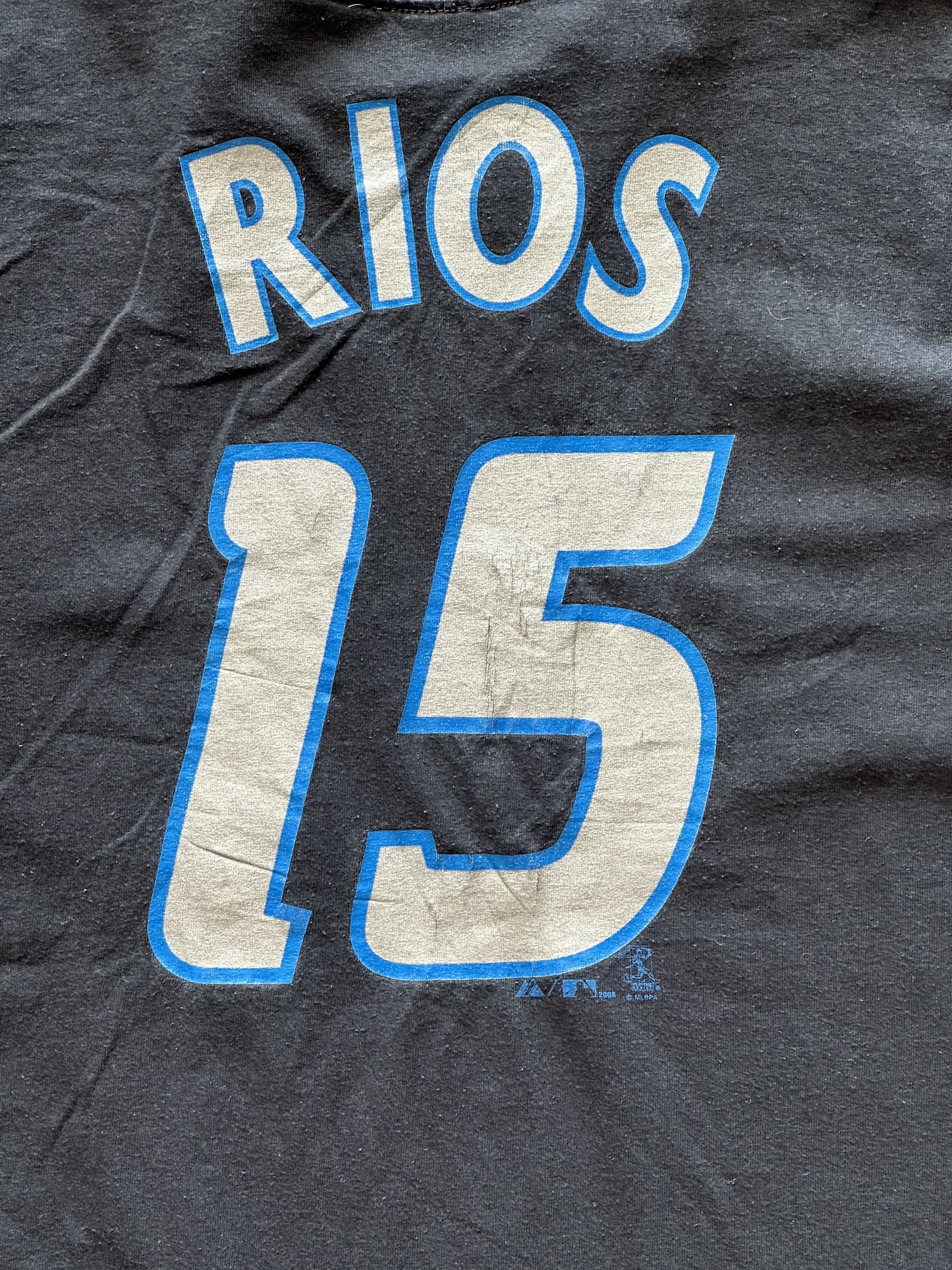 VINTAGE TORONTO BLUE JAYS ALEX RIOS 2008 T-SHIRT - LARGE