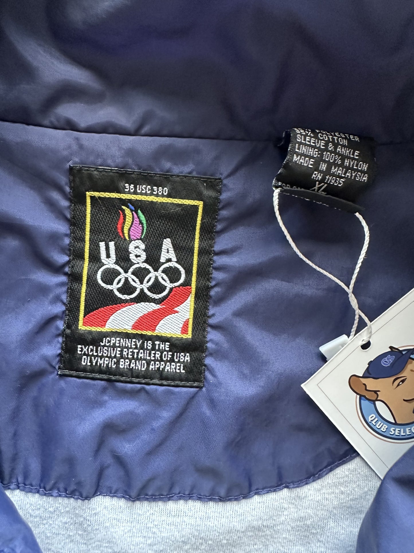 VINTAGE USA OLYMPIC WINDBREAKER JACKET - XLARGE