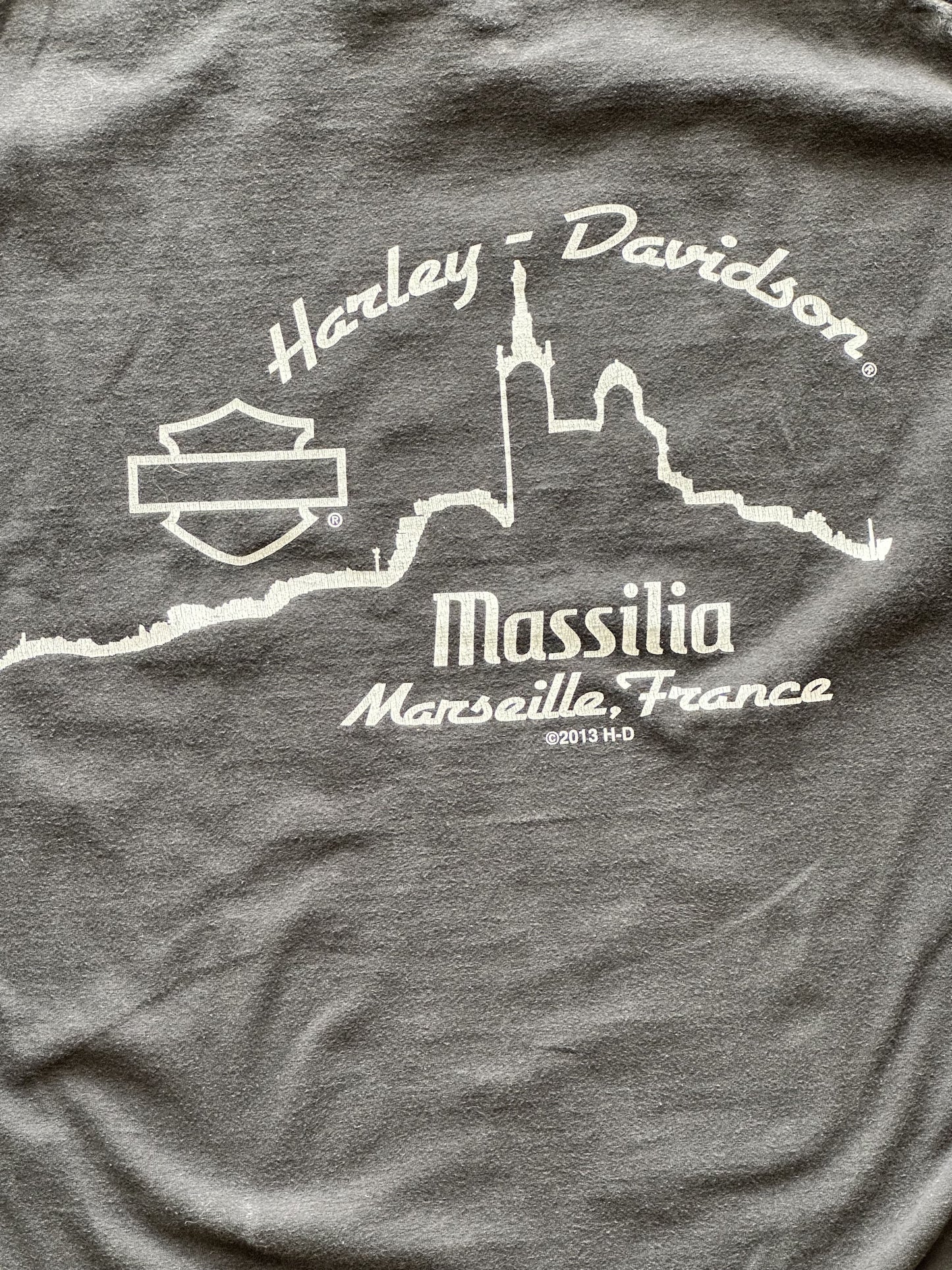 VINTAGE HARLEY DAVIDSON 2013 MARSEILLE T-SHIRT - SMALL