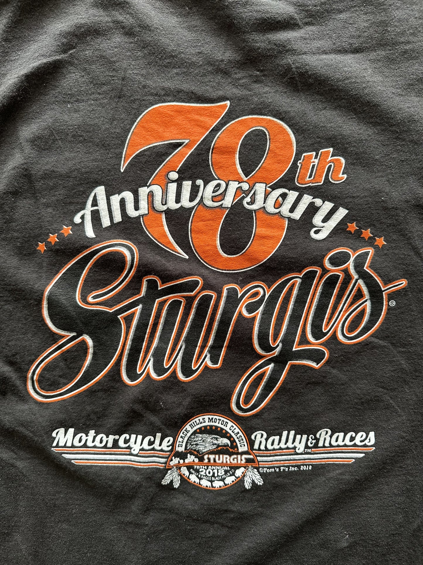 VINTAGE STURGIS BLACK HILLS RALLY 2018 T-SHIRT - XSMALL
