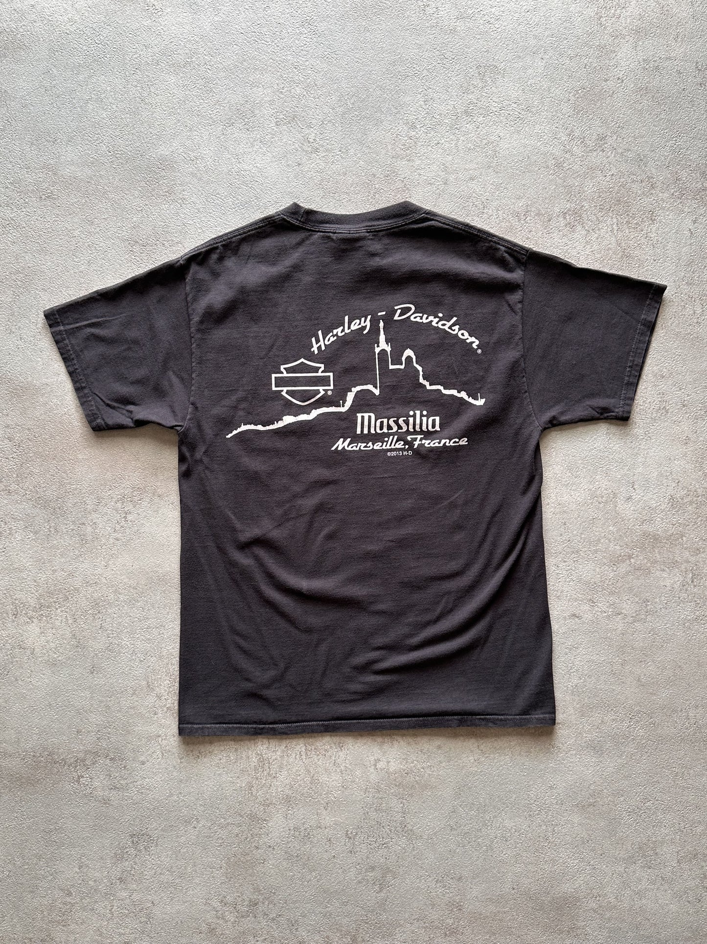 VINTAGE HARLEY DAVIDSON 2013 MARSEILLE T-SHIRT - SMALL