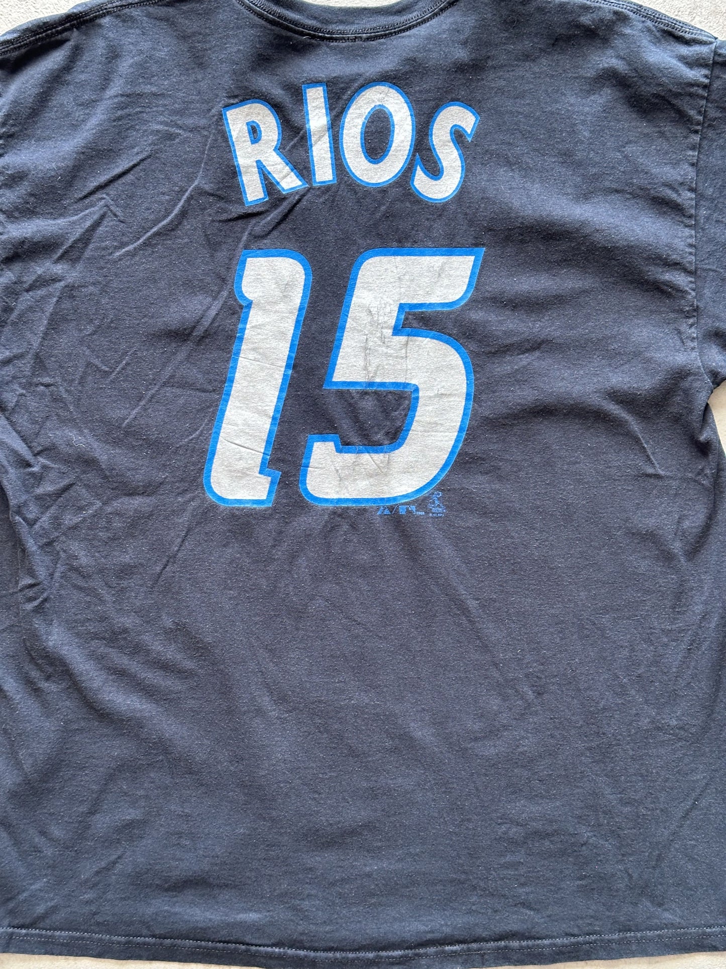 VINTAGE TORONTO BLUE JAYS ALEX RIOS 2008 T-SHIRT - LARGE
