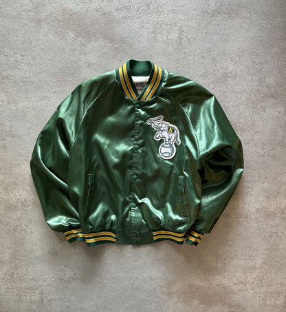 VINTAGE CHALK LINE OAKLAND ATHLETICS SATIN JACKET - LARGE