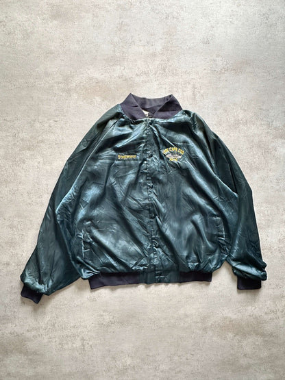 VINTAGE NAVY SATIN JACKET - XXLARGE