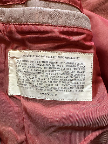 VINTAGE AVIREX LEATHER JACKET - 6XLARGE