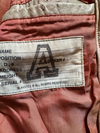 VINTAGE AVIREX LEATHER JACKET - 6XLARGE
