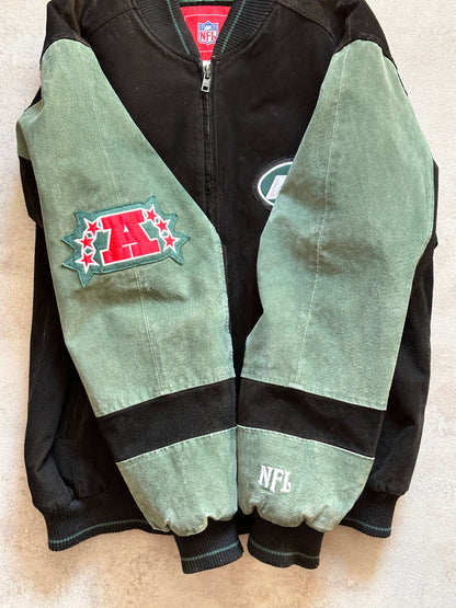 VINTAGE NEW YORK JETS SUEDE JACKET - MEDIUM